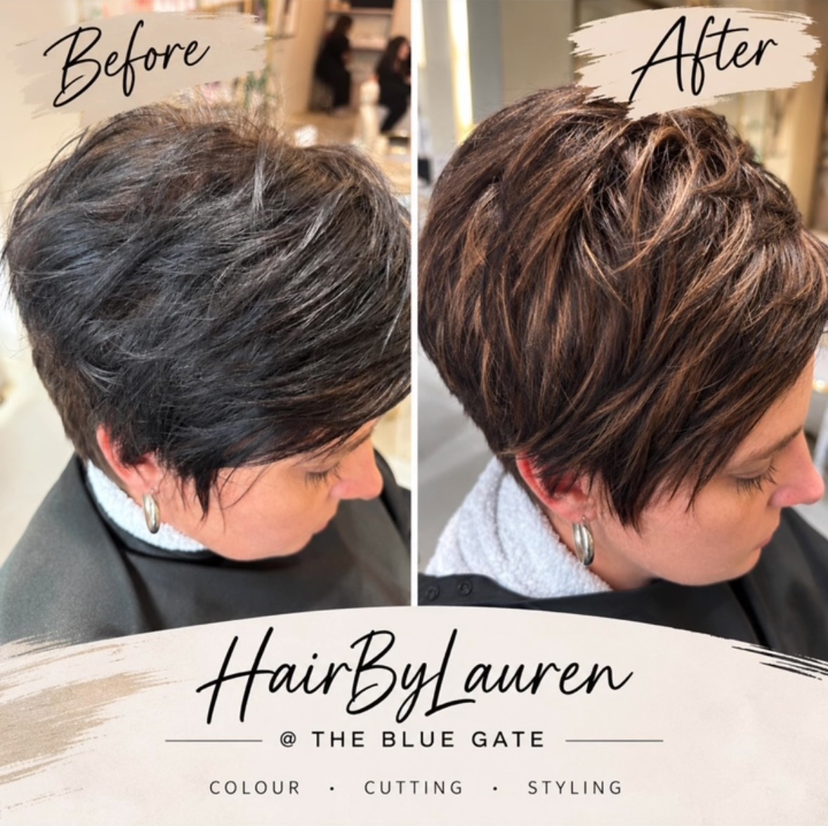 Short crop restyle — before and after